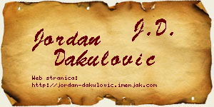 Jordan Dakulović vizit kartica